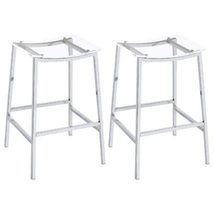 Jovani Acrylic Backless Bar Stool Chrome (Set of 2) product image