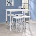Natividad 5-piece Pub Height Bar Table Set White High Gloss product image