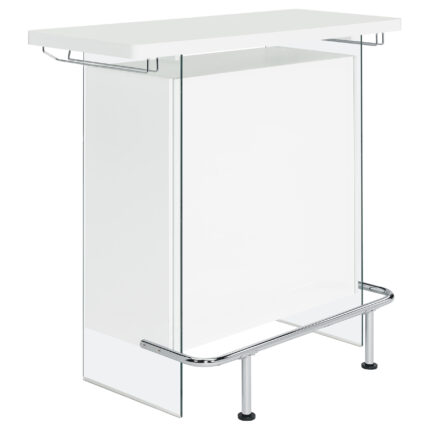 Acosta Freestanding Home Bar Wine Cabinet White High Gloss product image