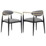 Alexis Fabric Upholstered Dining Arm Chair Grey (Set of 2) product image