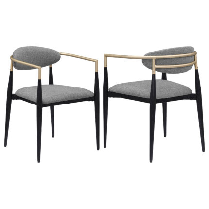 Alexis Fabric Upholstered Dining Arm Chair Grey (Set of 2) product image