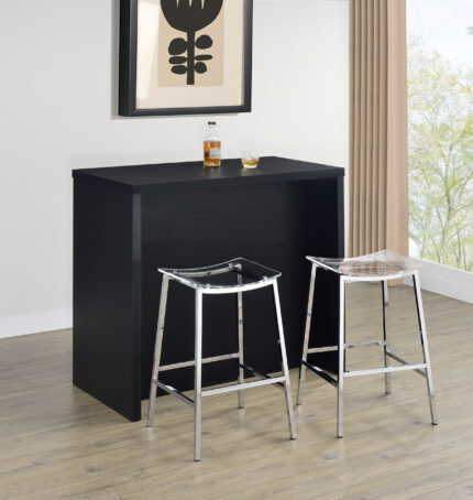 Topanga Engineered Wood Freestanding Home Bar Black product image
