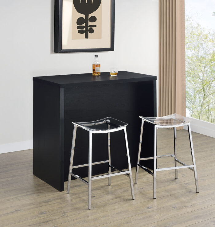 Topanga Engineered Wood Freestanding Home Bar Black product image