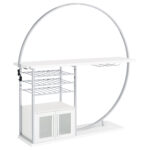 Risley 2-door Circular LED Home Bar Cabinet White High Gloss product image