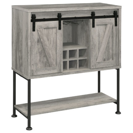 Claremont Sliding Door Home Bar Wine Cabinet Grey Driftwood product image