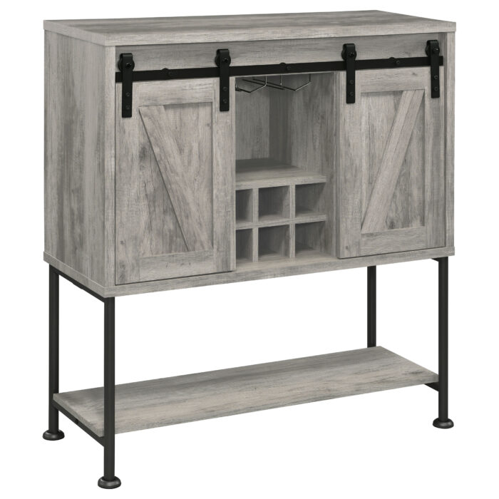 Claremont Sliding Door Home Bar Wine Cabinet Grey Driftwood product image
