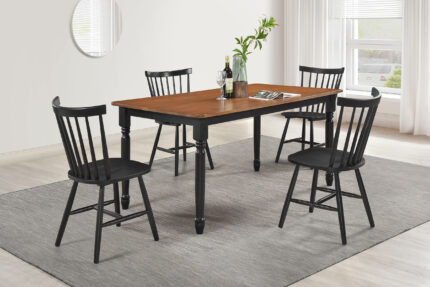 Hollyoak 5-piece Rectangular Dining Set Walnut and Black product image