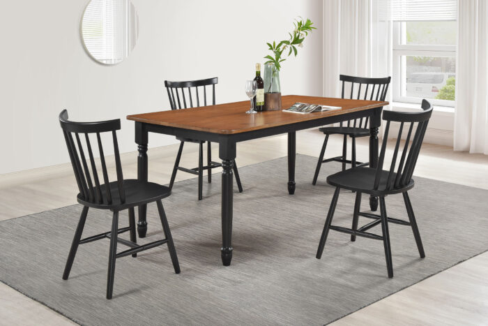Hollyoak 5-piece Rectangular Dining Set Walnut and Black product image