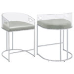 Thermosolis Clear Acrylic Counter Chair Chrome (Set of 2) product image