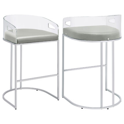 Thermosolis Clear Acrylic Bar Chair Chrome (Set of 2) product image