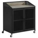 Arlette 2-door Mobile Home Bar Wine Cabinet Sandy Black product image