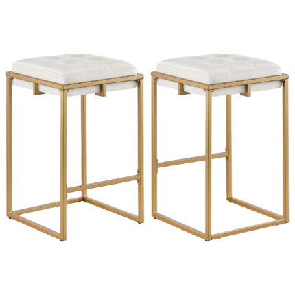 Nadia Upholstered Backless Counter Stool Beige (Set of 2) product image