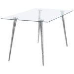 Gilman Rectangular 64-inch Glass Top Dining Table Chrome product image