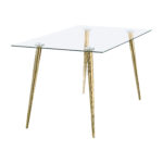 Gilman Rectangular 64-inch Glass Top Dining Table Gold product image