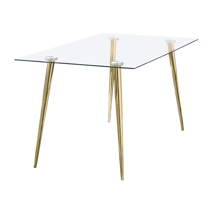 Gilman Rectangular 64-inch Glass Top Dining Table Gold product image