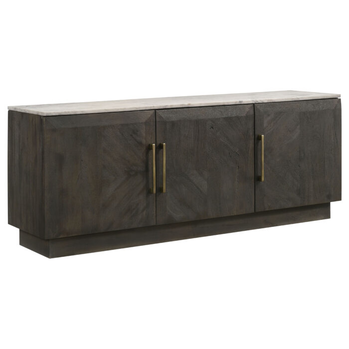Dennis 3-door Marble Top Sideboard Buffet Tobacco Grey product image