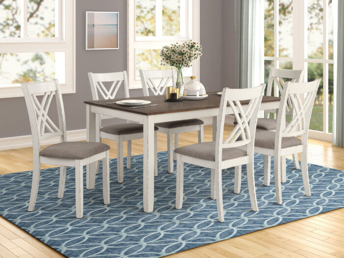 Fortress 7-piece Rectangular Dining Set Vintage Vanilla product image