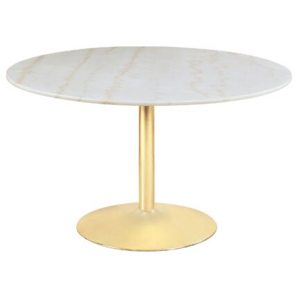 Kella Round 50-inch Marble Top Dining Table White Marble product image