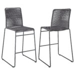 Jerome Woven Rope Metal Bar Chair Charcoal (Set of 2) product image