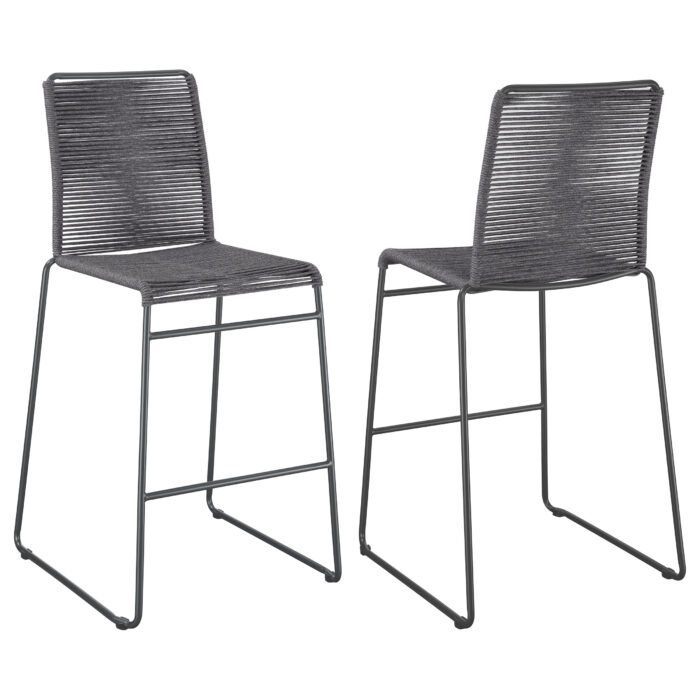 Jerome Woven Rope Metal Bar Chair Charcoal (Set of 2) product image