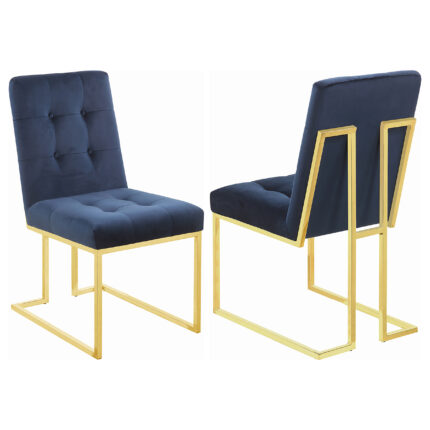 Cisco Velvet Upholstered Dining Side Chair Gold (Set of 2) product image