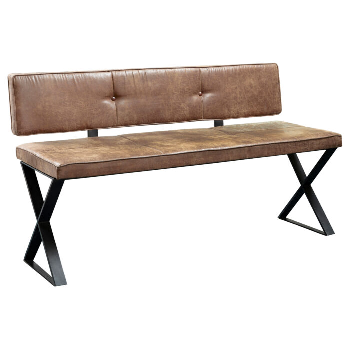 Abbott Leatherette Upholstered Dining Bench Antique Brown product image