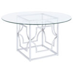 Starlight Round 54-inch Glass Top Metal Dining Table Chrome product image