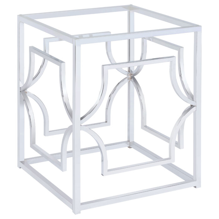 Starlight Square Metal Dining Table Base Chrome product image