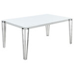 Pauline Rectangular 64-inch Glass Top Dining Table Chrome product image