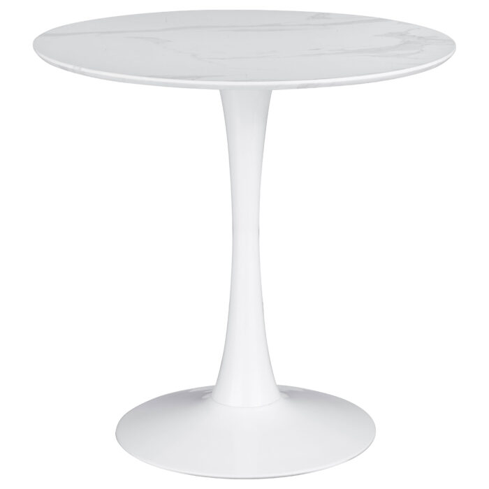 Arkell Round 30-inch Faux Marble Top Dining Table White product image