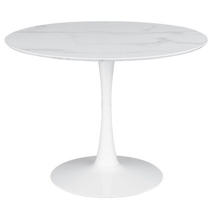 Arkell Round 40-inch Faux Marble Top Dining Table White product image