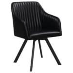 Arika Leatherette Upholstered Swivel Dining Arm Chair Black product image
