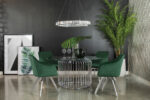 Veena 5-piece Round Glass Top Dining Table Set Chrome product image