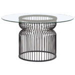 Granvia Round 54-inch Glass Top Metal Dining Table Gunmetal product image