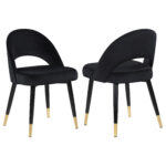 Lindsey Upholstered Dining Side Chair Black (Set of 2) product image