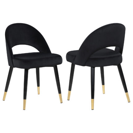 Lindsey Upholstered Dining Side Chair Black (Set of 2) product image