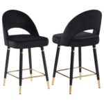 Lindsey Velvet Upholstered Counter Chair Black (Set of 2) product image