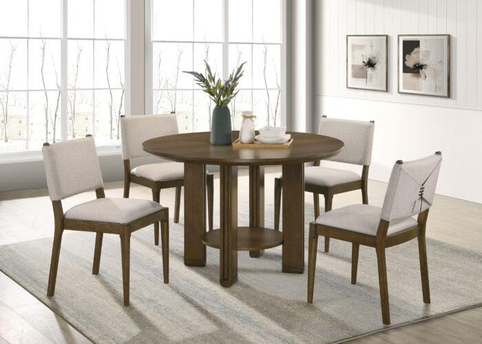 Ottowa 5-piece Round Wood Dining Room Table Set Brown product image