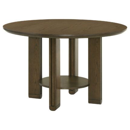 Ottowa 47-inch Round Wood Dining Table with Shelf Brown product image