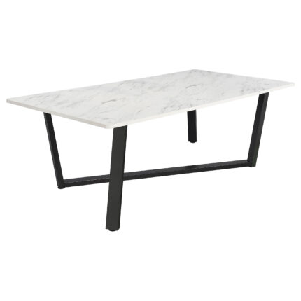 Mayer Rectangular 87-inch Faux Marble Dining Table White product image