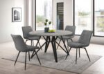 Neil 5-piece Round Dining Table Set Concrete Gunmetal product image