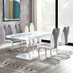 Brooklyn 5-piece Rectangular Dining Set White High Gloss product image