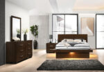 Jessica 4-piece Eastern King LED Bedroom Set Cappuccino product image