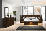 Jessica 5-piece Eastern King LED Bedroom Set Cappuccino product image