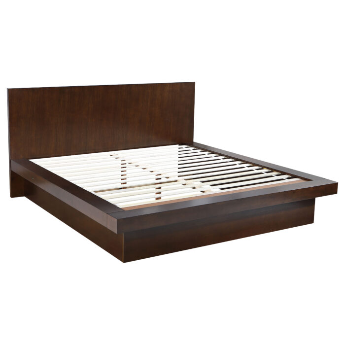 Jessica Wood Eastern King LED Panel Bed Cappuccino product image