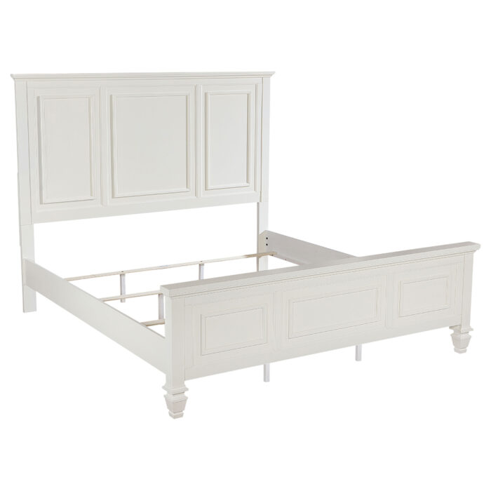 Sandy Beach 63-inch Eastern King Wood Panel Bed Cream White product image