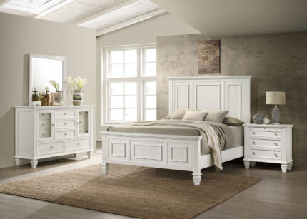 Sandy Beach 4-piece California King Bedroom Set Cream White product image