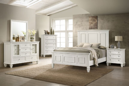 Sandy Beach 5-piece California King Bedroom Set Cream White product image