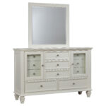 Sandy Beach 11-drawer Dresser with Mirror Cream White product image
