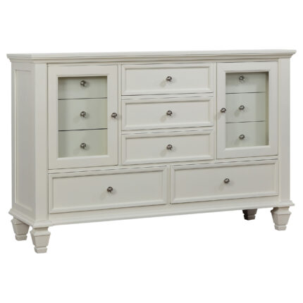 Sandy Beach 11-drawer Dresser Cream White product image